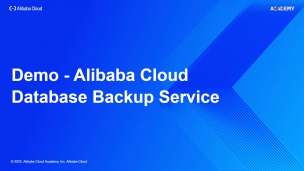 Demo - Alibaba Cloud Database Backup Service