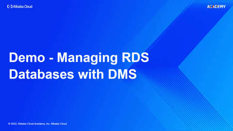 Demo - Managing RDS Databases with DMS