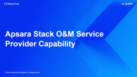 Apsara Stack O&M Service Provider Capability